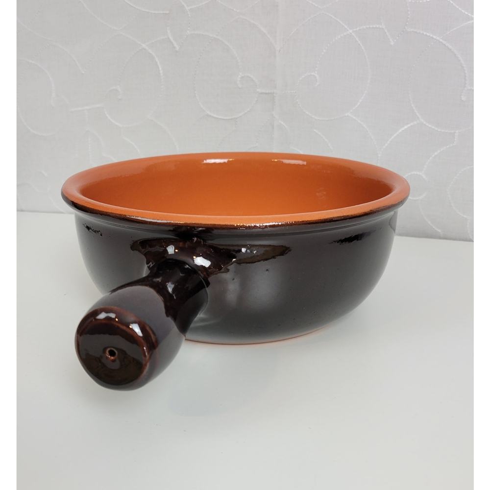 Home Kitchen Bowl One Size Black 1 Handle Terracotta‎ Bakeware Casserole